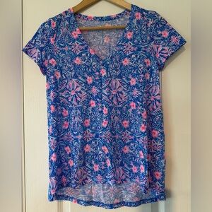 Lilly Pulitzer Etta V Neck Blue Peri Takin It Easy